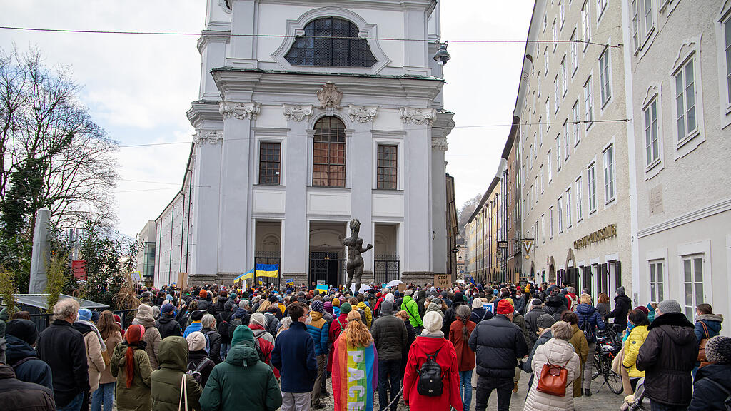 Demo für Ukraine in Salzburg
