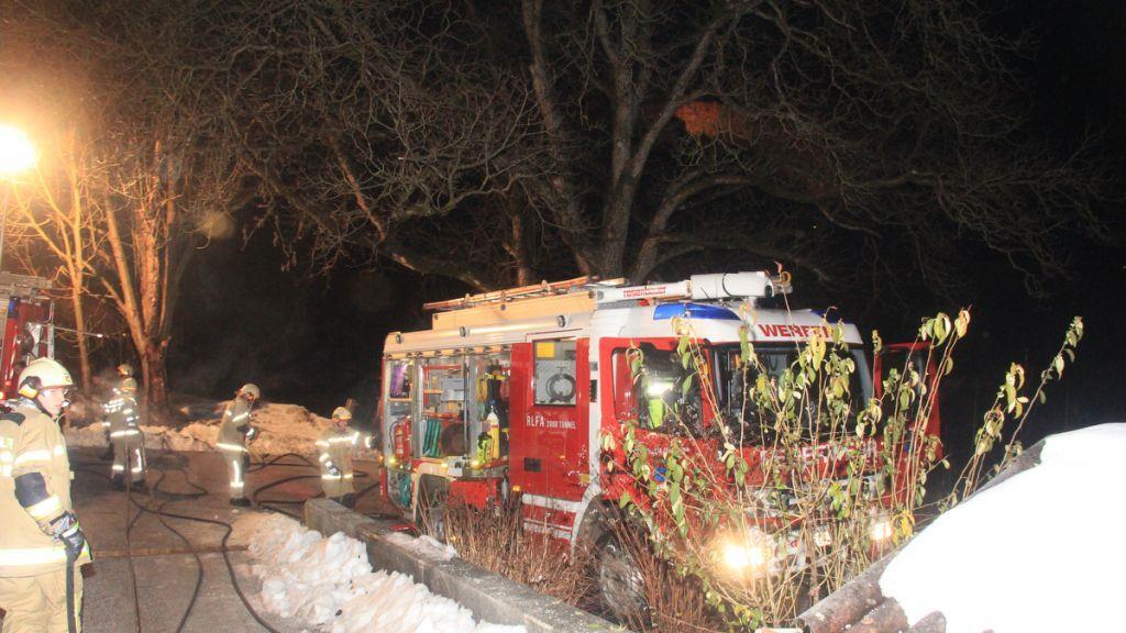 Holzlager in Brand