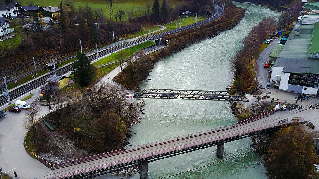 Behelfsbrücke in Tenneck