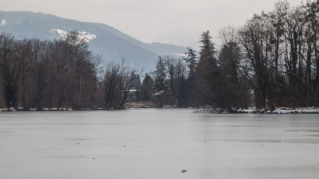 Bitterkaltes Wetter am Leopoldskroner Weiher