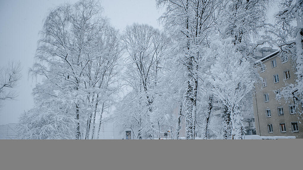 Verschneites Salzburg in den Morgenstunden