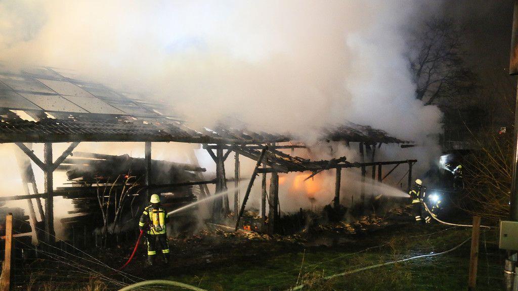 Brand in Bauhof in Piding
