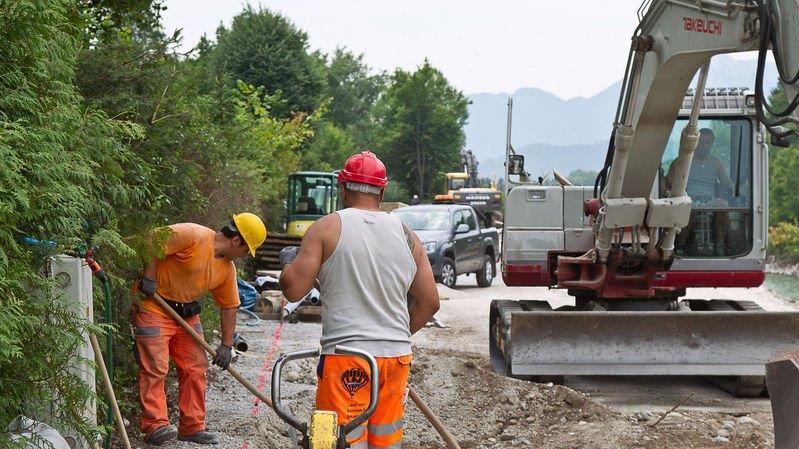Bauarbeiten an rechter Saalachseite