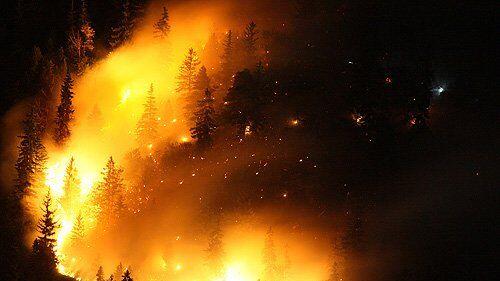 Ein Flammenmeer loderte am Wochenende am Thumsee.