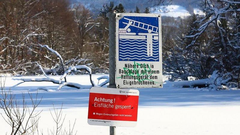 Eisfläche am Lepi-Weiher