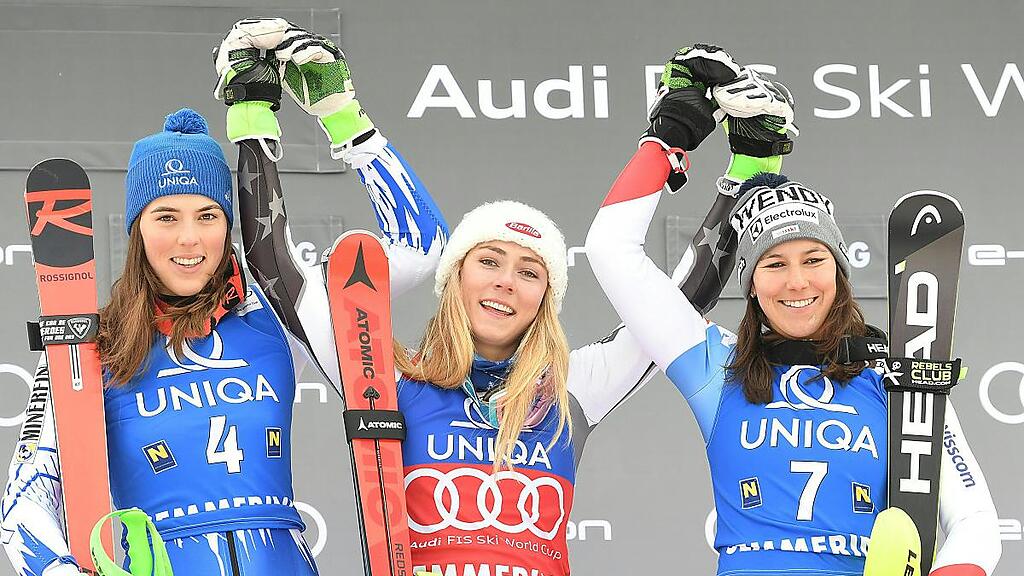 Vlhova, Siegerin Shiffrin und Holdener nach Semmering Slalom 2018