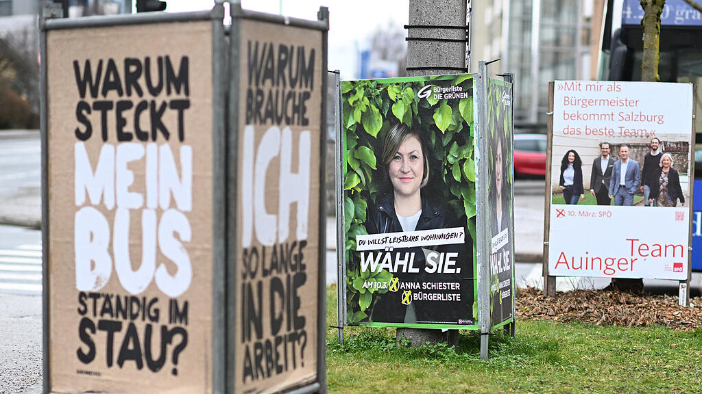 Gemeindewahl: Wahlplakate in Salzburg-Stadt