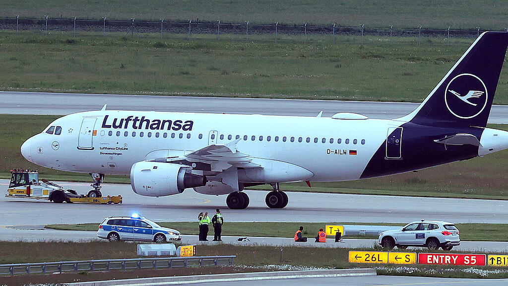 Klimablockade am Flughafen München