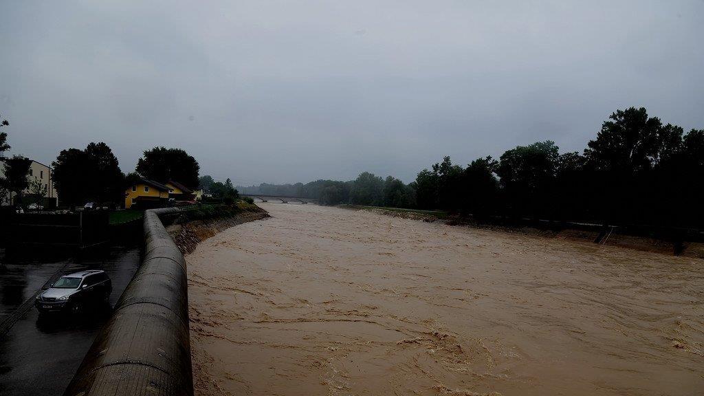 Hochwasser in der Stadt Salzburg