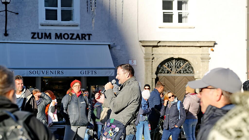 Corona-Protestmarsch in Salzburg