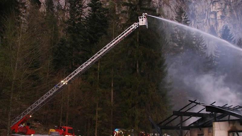 Schießstand in Unken in Brand