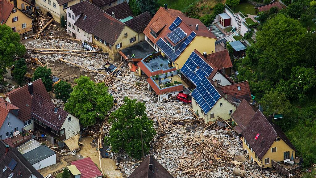 Ein Bild der Zerstörung aus Braunsbach (Kreis Schwäbisch Hall/Baden-Württemberg).
