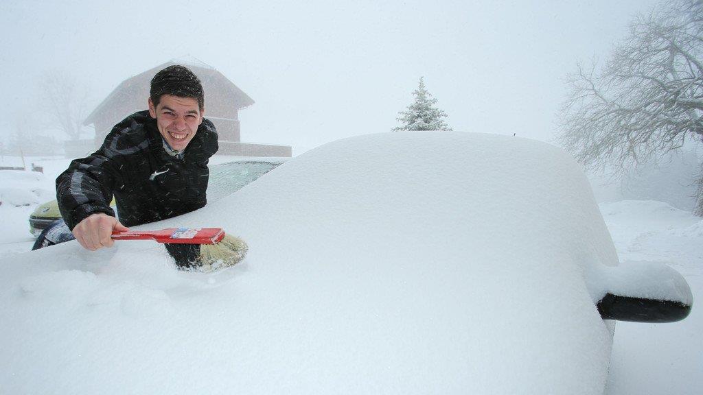 Reichlich Schnee vor Ostern in Salzburg