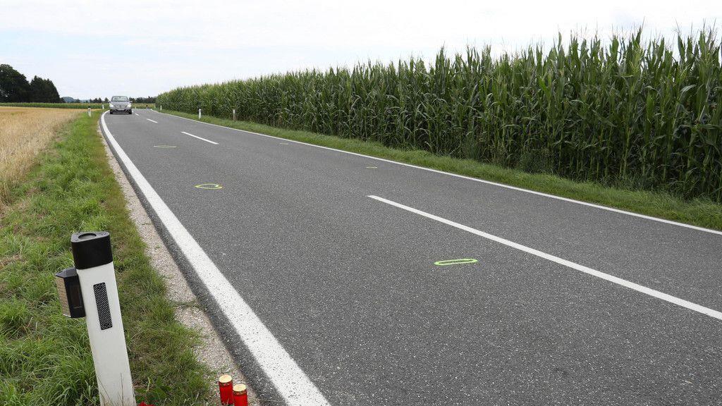 Tödlicher Unfall in Franking: Unfallstelle am Tag danach