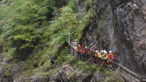 Großübung in der Lammerklamm