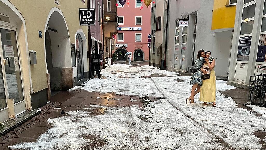 Unwetter in Tirol, Hagel in Schwaz
