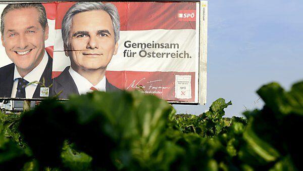 Wahlplakate mit Strache und Faymann