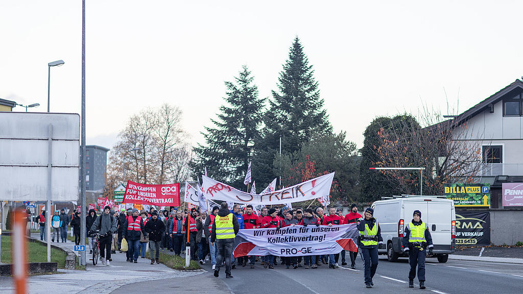 Streik und Solidaritätsmarsch bei Emco und Bosch in Hallein