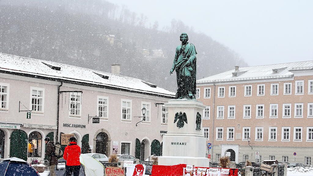 Aktivisten campieren in der Altstadt