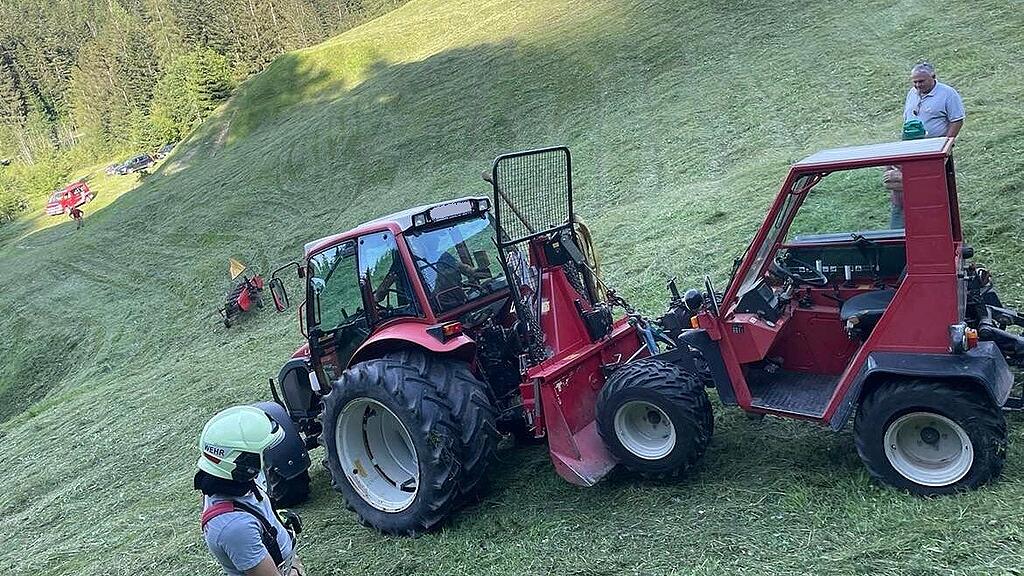 Traktor-Absturz in Unken