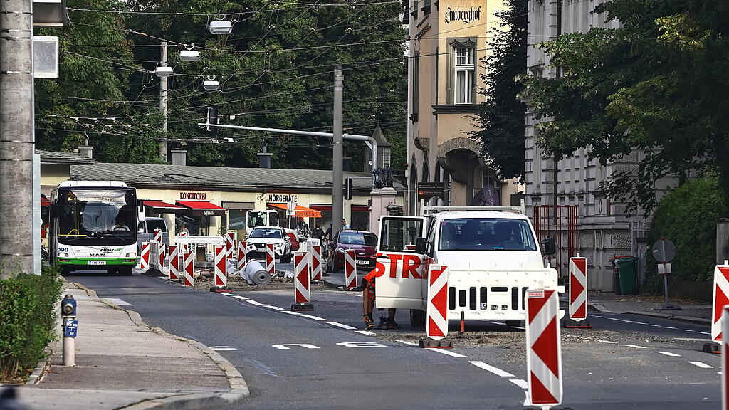 Baustelle auf Salzburger Imbergstraße: