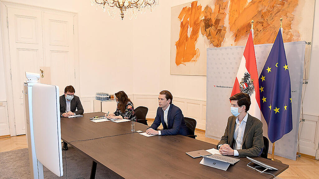 Bundeskanzler Kurz konferierte mit anderen Staatschefs via Video