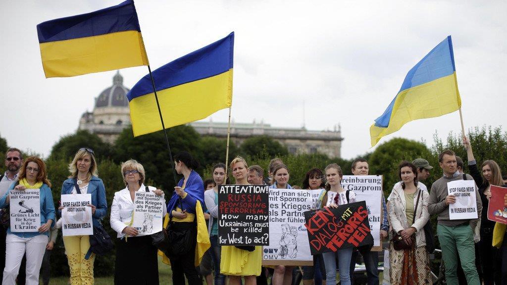 Demonstration gegen Putin-Besuch in Wien