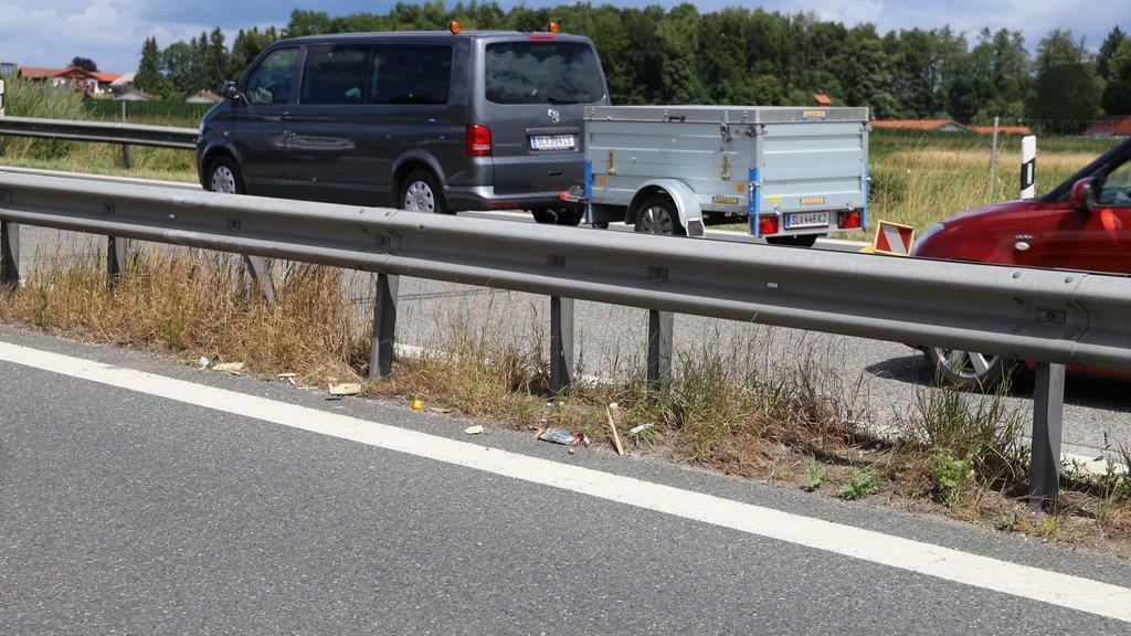 Wohnwagencrash auf A8