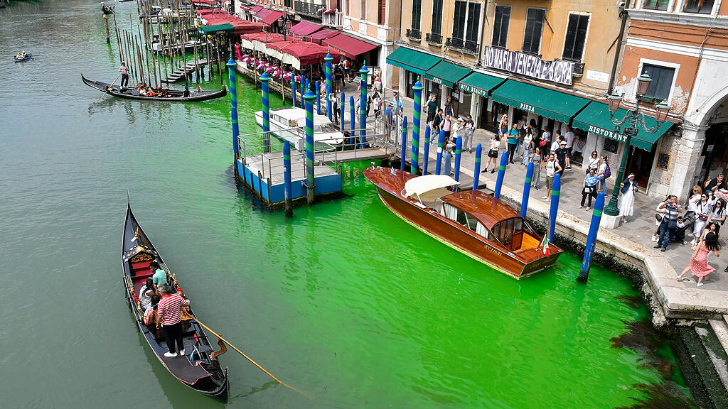 Grüner Canale Grande in Venedig