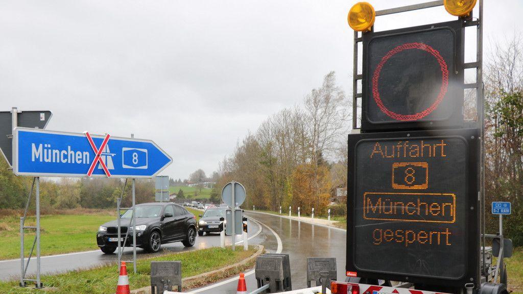 Sturm sorgt für Sperre der A8