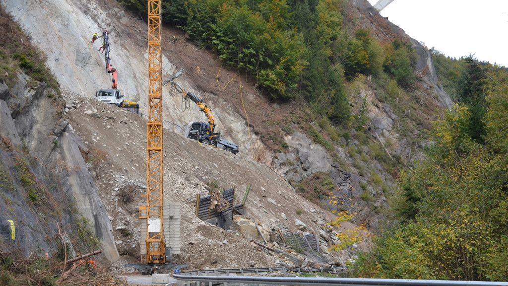 Felssturz auf der B99: Lokalaugenschein im Oktober
