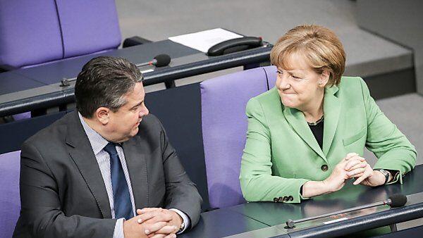 Merkel und SPD-Chef Gabriel im Bundestag