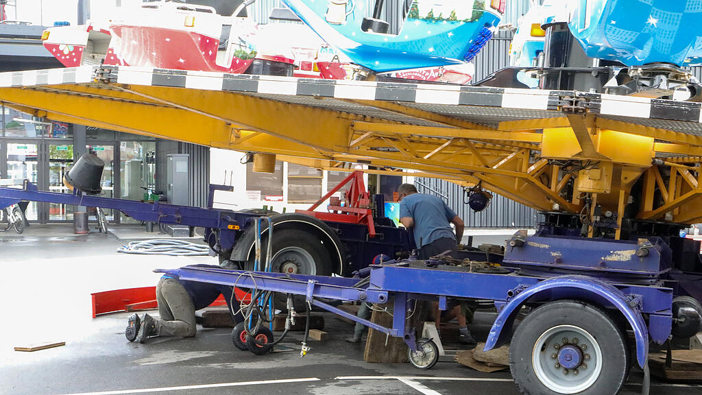Aufbau Salzburger Dult