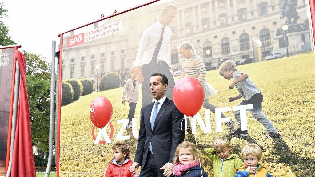 Neue SPÖ-Plakatserie zeigt Kern mit Kindern