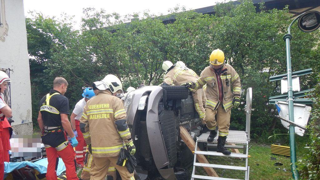 Crash im Stadtzentrum von Saalfelden