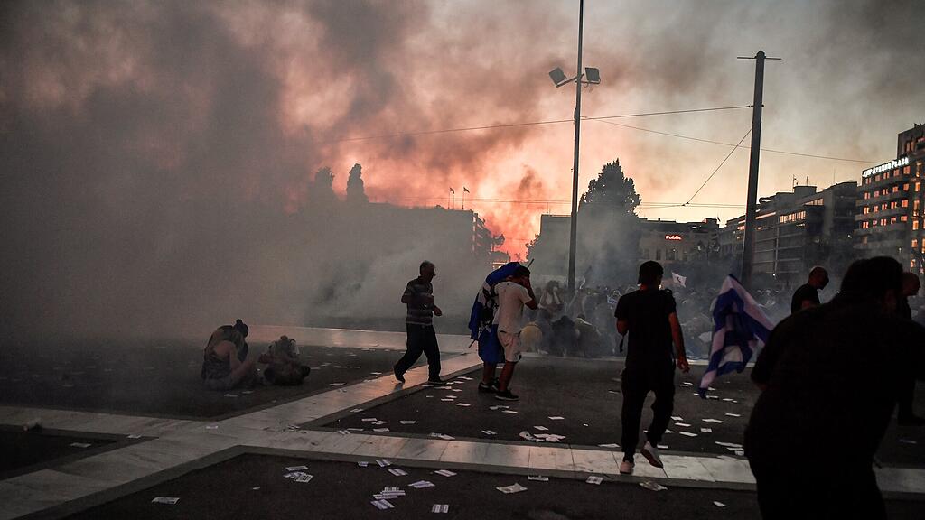 Demo Impfgegner Corona Griechenland