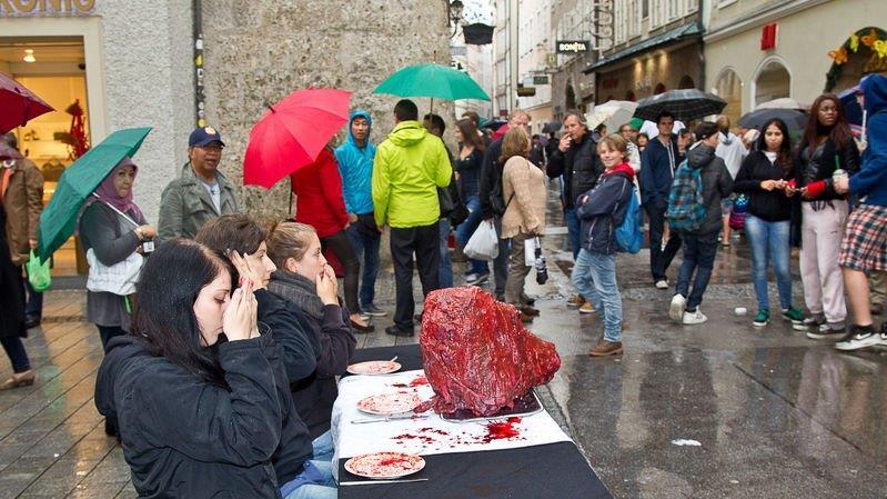 PETA-Aktion in Salzburg