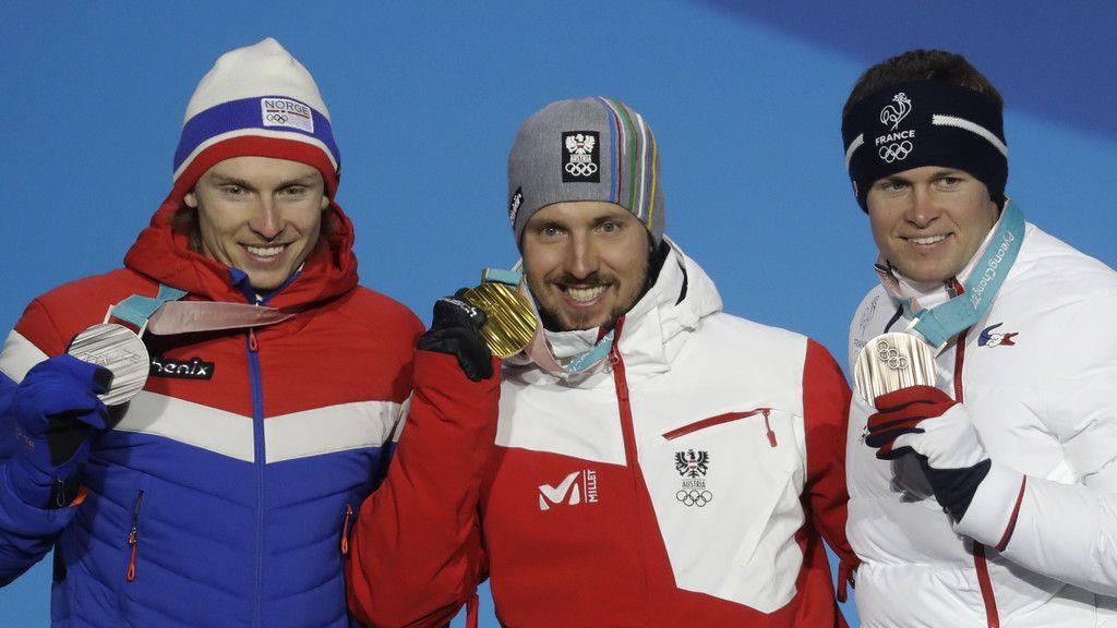 Zweites Olympia-Gold für Hirscher: Siegerehrung