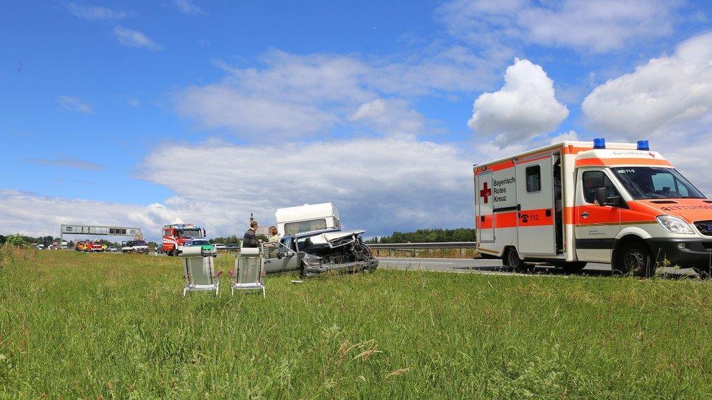 Wohnwagencrash auf A8