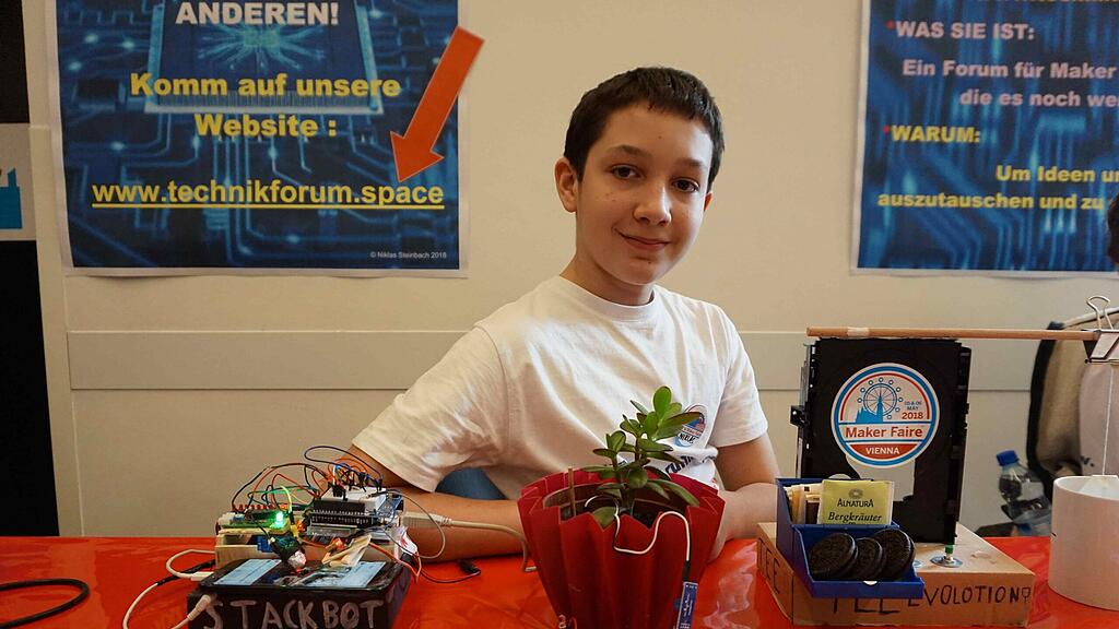 Der zwölfjährige Niklas baut bereits Roboterarme.