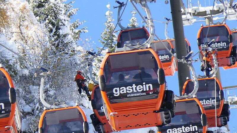 Gondelbahn-Evakuierung: Gasteiner Bergbahnen üben Ernstfall