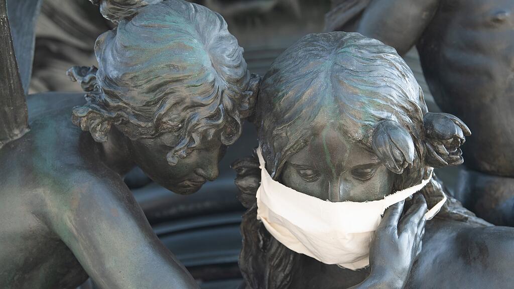 Seuche, Coronavirus, Statue, SB