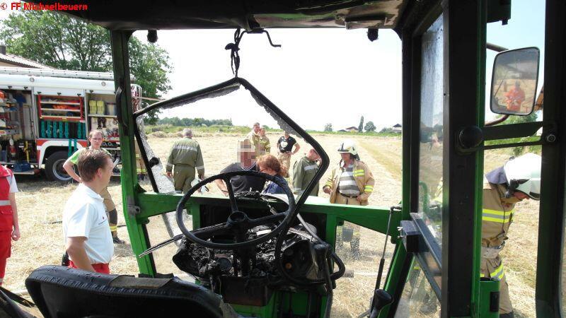 Der Landwirt konnte sich noch rechtzeitig retten.
