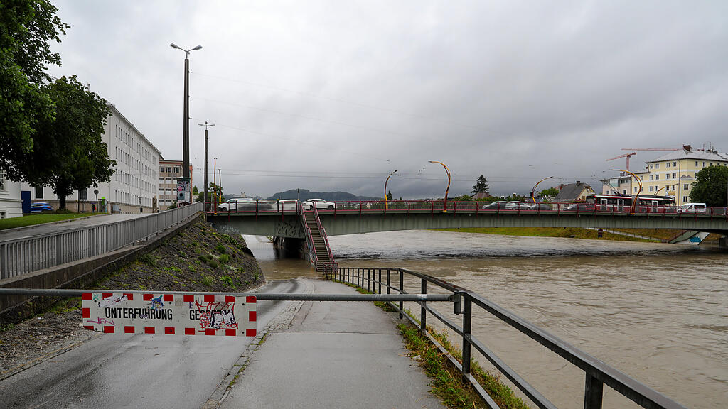 Radunterführungen entlang der Salzach gesperrt