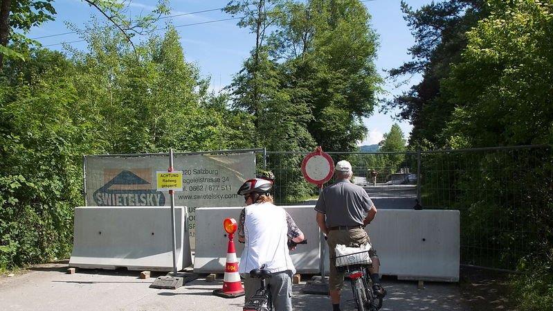 Saalach-Weg in Liefering gesperrt