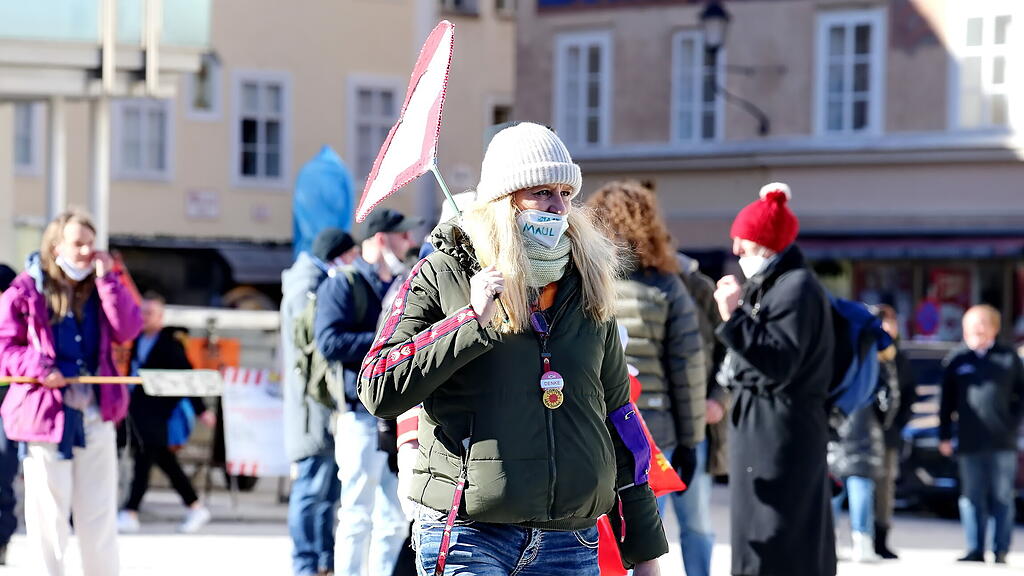 Corona-Demonstration in der Stadt Salzburg