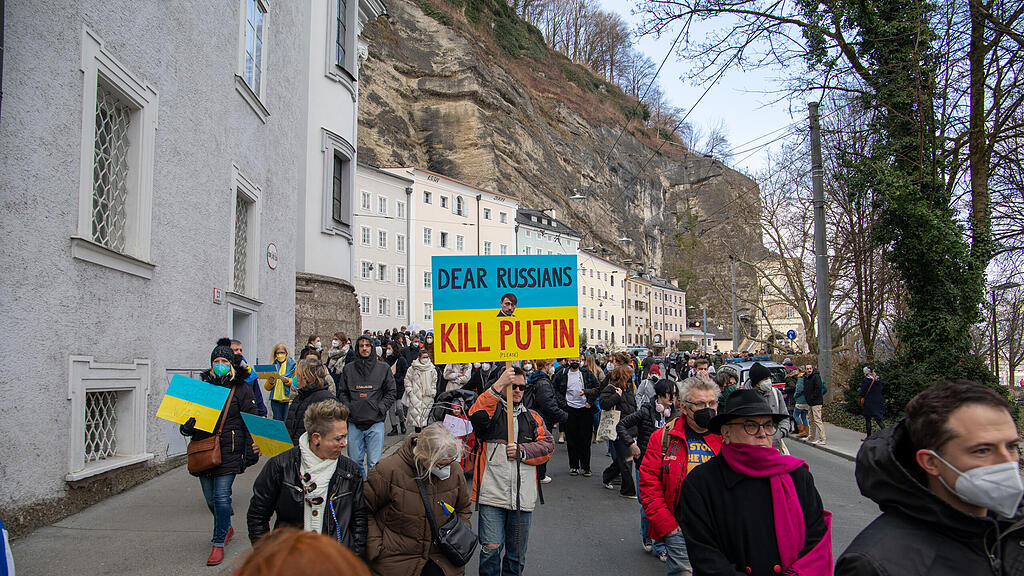 Demo für Ukraine in Salzburg