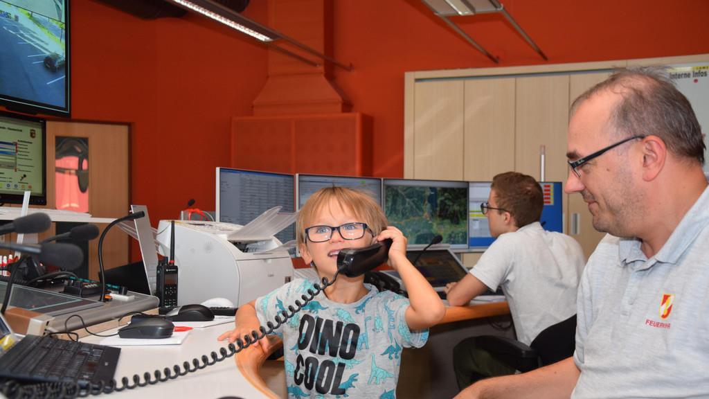 Kinderträume: Matthias bei der Feuerwehr