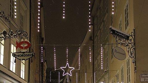 Winternacht in der Stadt Salzburg