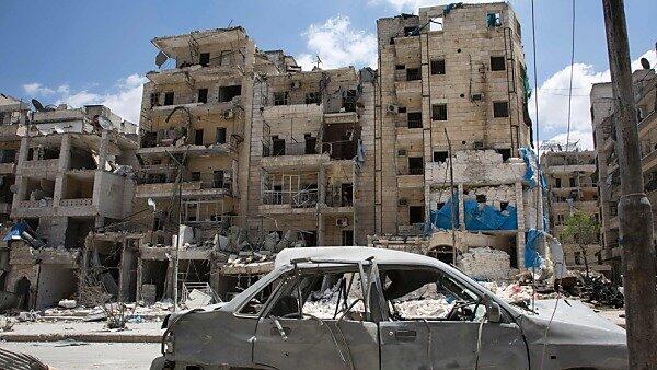 Zerstörtes Spitalsgebäude in Aleppo